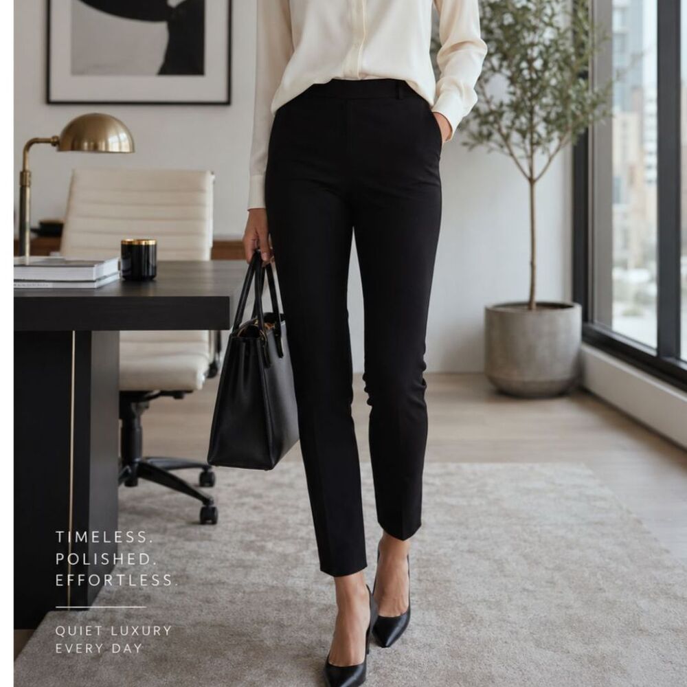 J.Crew Minnie Pant Black Wool Blend Side Zip Slim Ankle Trousers 6 Petite Office